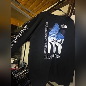 The North Face Black and Blue Graphic Sweatshirt Mens Xxl
